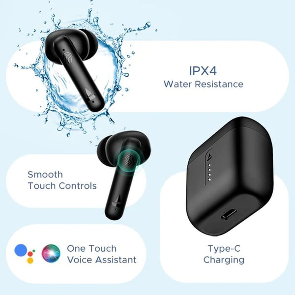Boat Airdopes 141 True Wireless Earbuds Bold Black