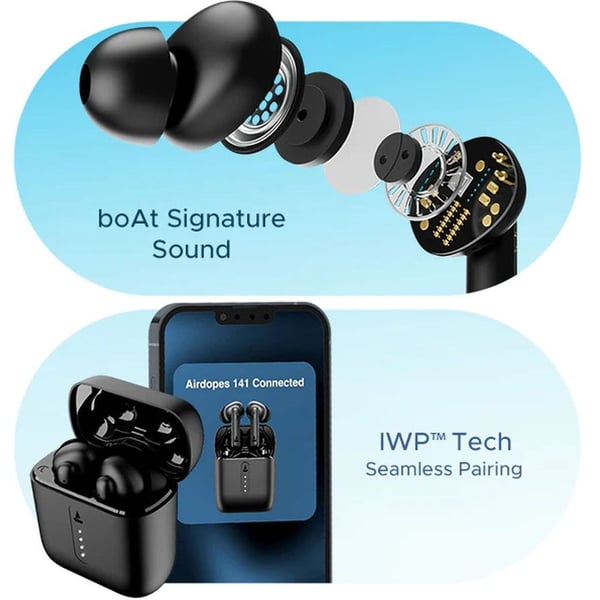 Boat Airdopes 141 True Wireless Earbuds Bold Black